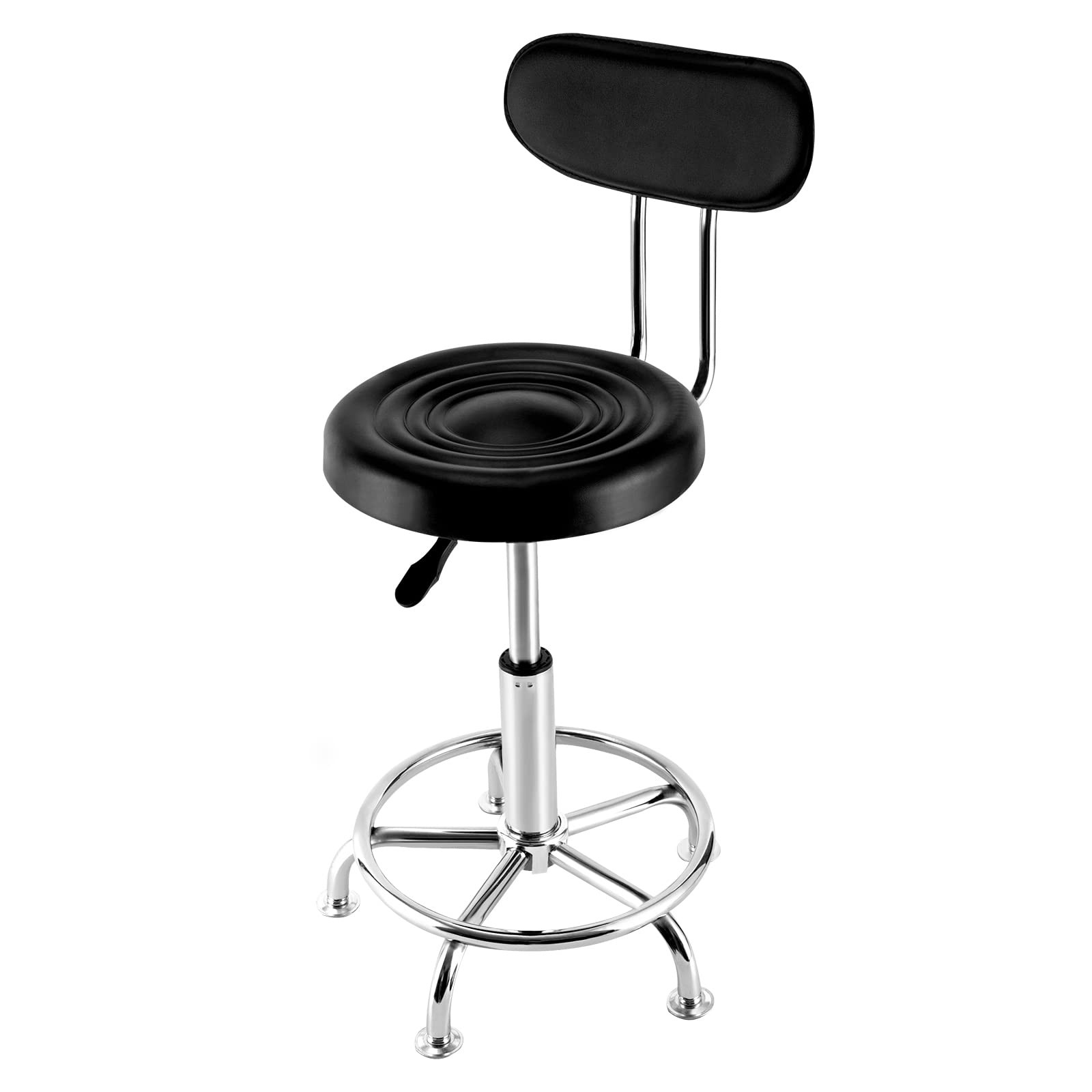 Work Shop Stool Bench Hydraulic Chair Bar Garage Adjustable Height+Back+Footrest