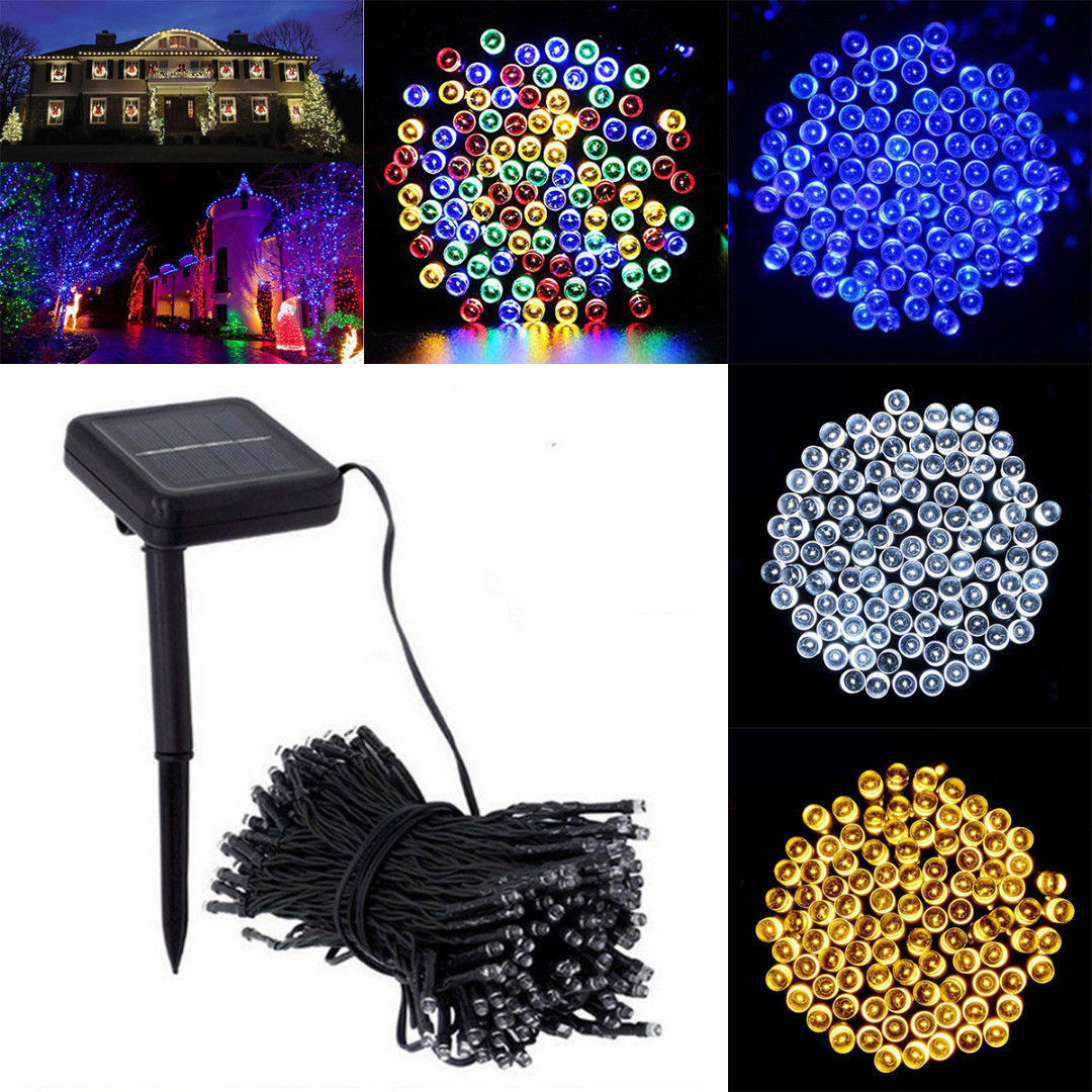 Solar Outdoor Lights String Fairy Lights Garden Party Tree Lamp Home 100/200 LED