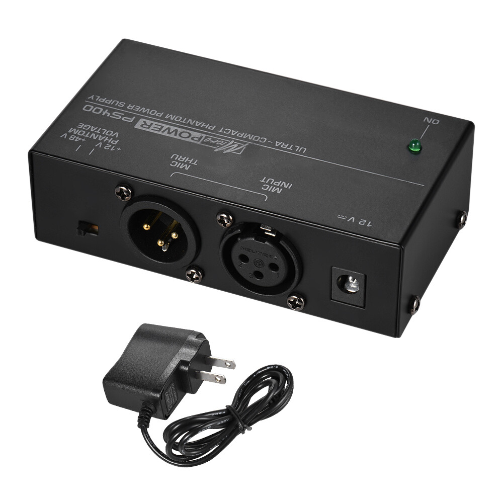 PS400 Universal Microphone Phantom Power Supply 12V/48V Ultra-compact Condenser