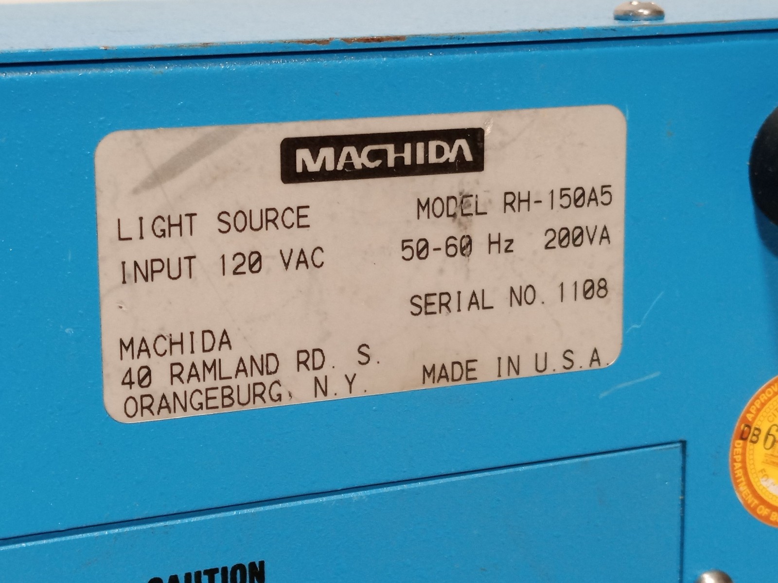 Machida RH-150A5 Light Source 150W Endoscope Borescope Fiber Optic Tested
