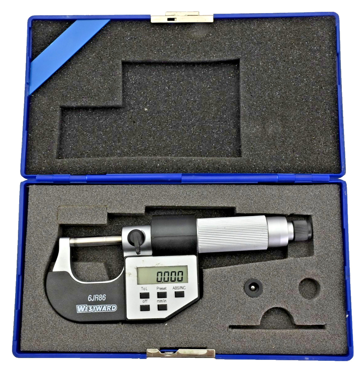 Westward 6JR86 Electronic Outside Micrometer Measuring Tool .00005", 0-1"