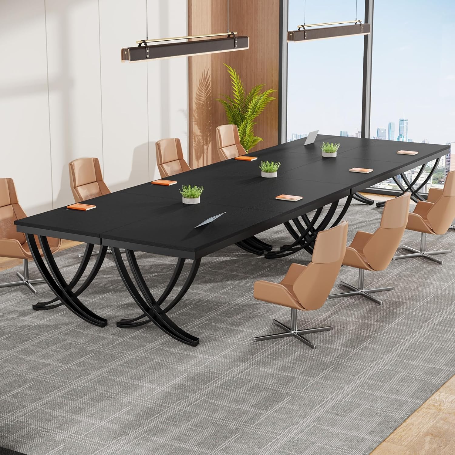 6.5FT Conference Table for 6-8 People, 78 inch Long Rectangular Seminar Table