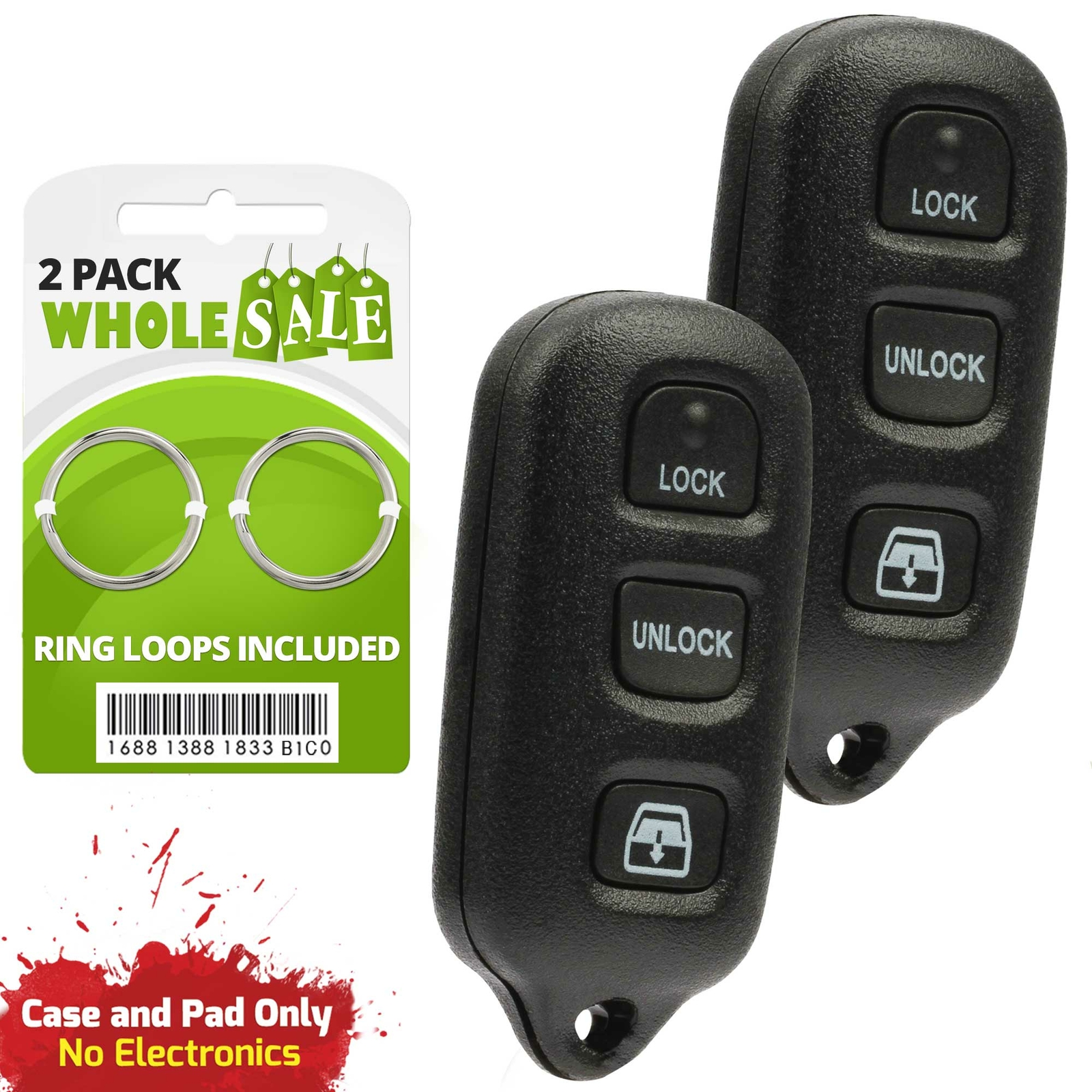 2 Replacement For 2003 2004 2005 2006 Toyota 4Runner Key Fob Remote Shell Case