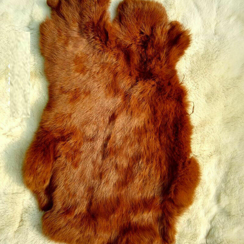 1PCS Caramel Rabbitskinj Peltj Animalj Fur Hide Craft Handbags Grade Fly Tying