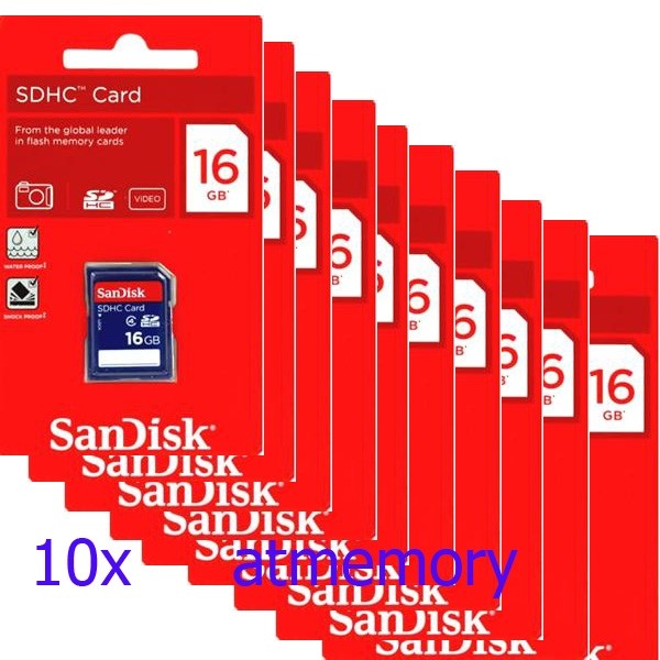 10x SanDisk 16GB SD SDHC 16G Class 4 Memory Card Lot of 10pcs Retail Pack