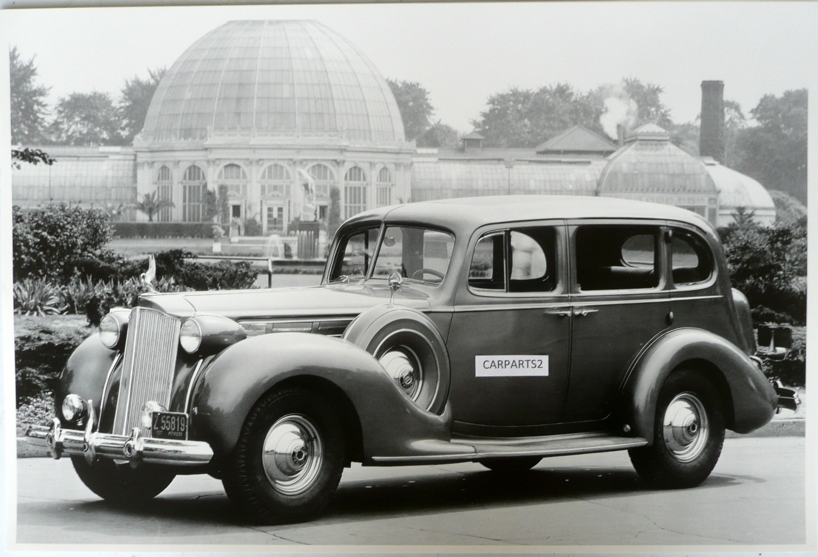1938 Packard Long Formal 4 Door Sedan 12 By 18" Black & White Picture
