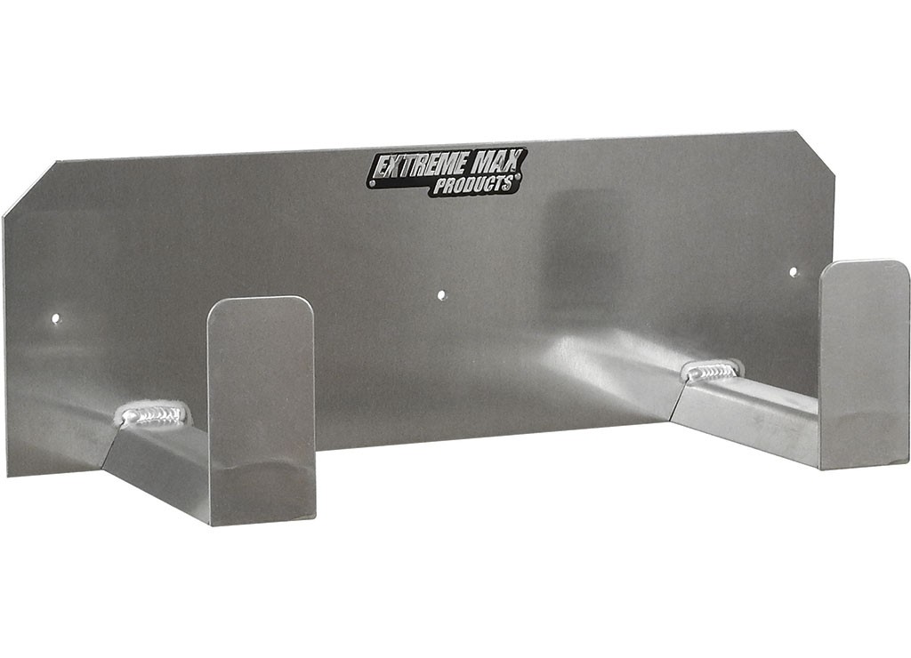 Extreme Max 5001.6029 Dual Helmet Hanger Wall-Mount Aluminum Storage Rack Silver