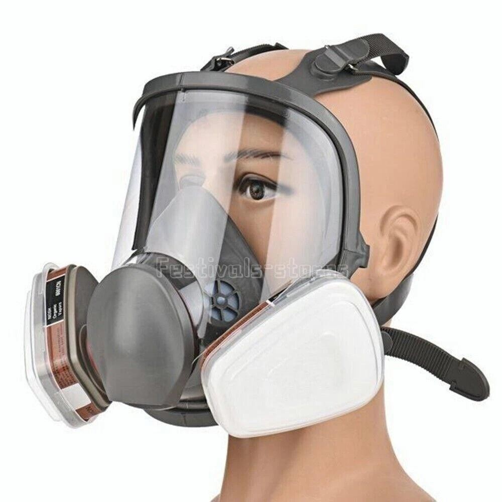 Full Face Gas Mask Painting Spraying Respirator W/Filters For 6800 Facepiece US