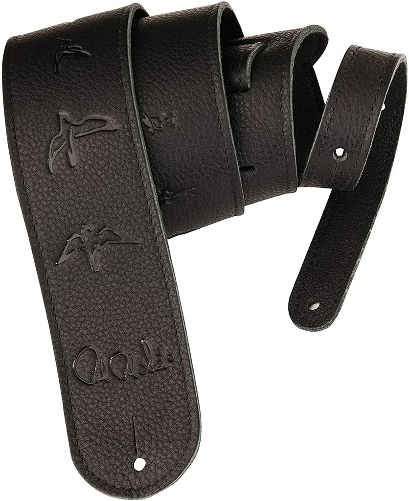 PRS Embossed Leather Birds Guitar Strap Black