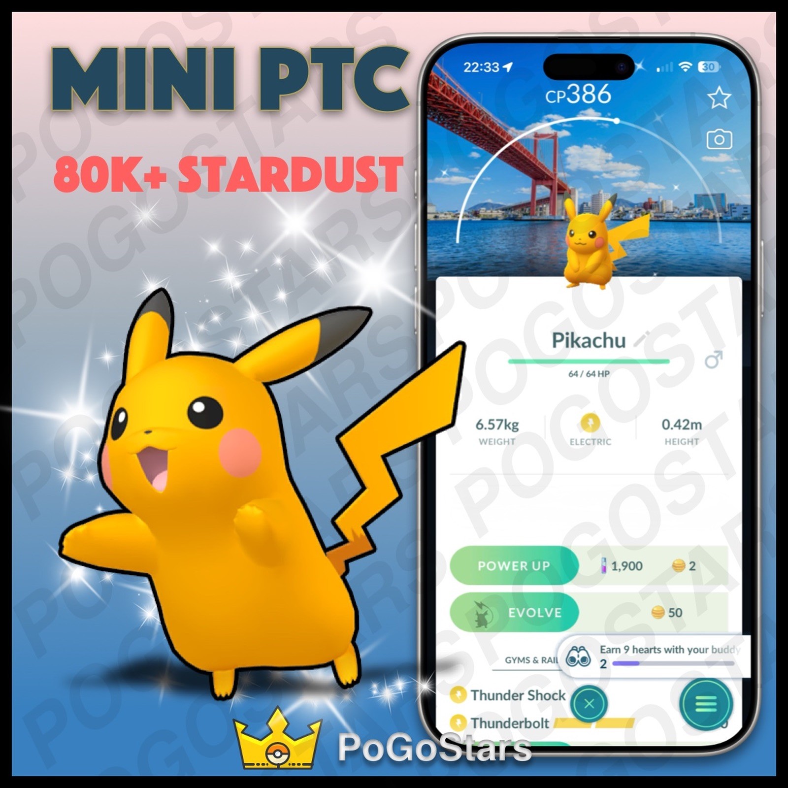 Pokémon PTC Go - Shiny Pikachu - Fukuoka Pokelids✨Special Background✨