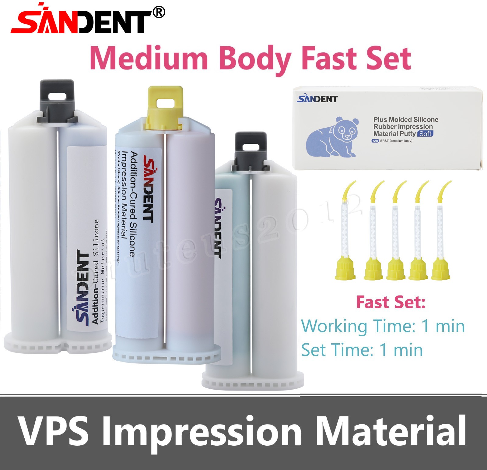 Dental MEDIUM BODY FAST SET VPS PVS Impression Material FAST Set 50ML Cartridges