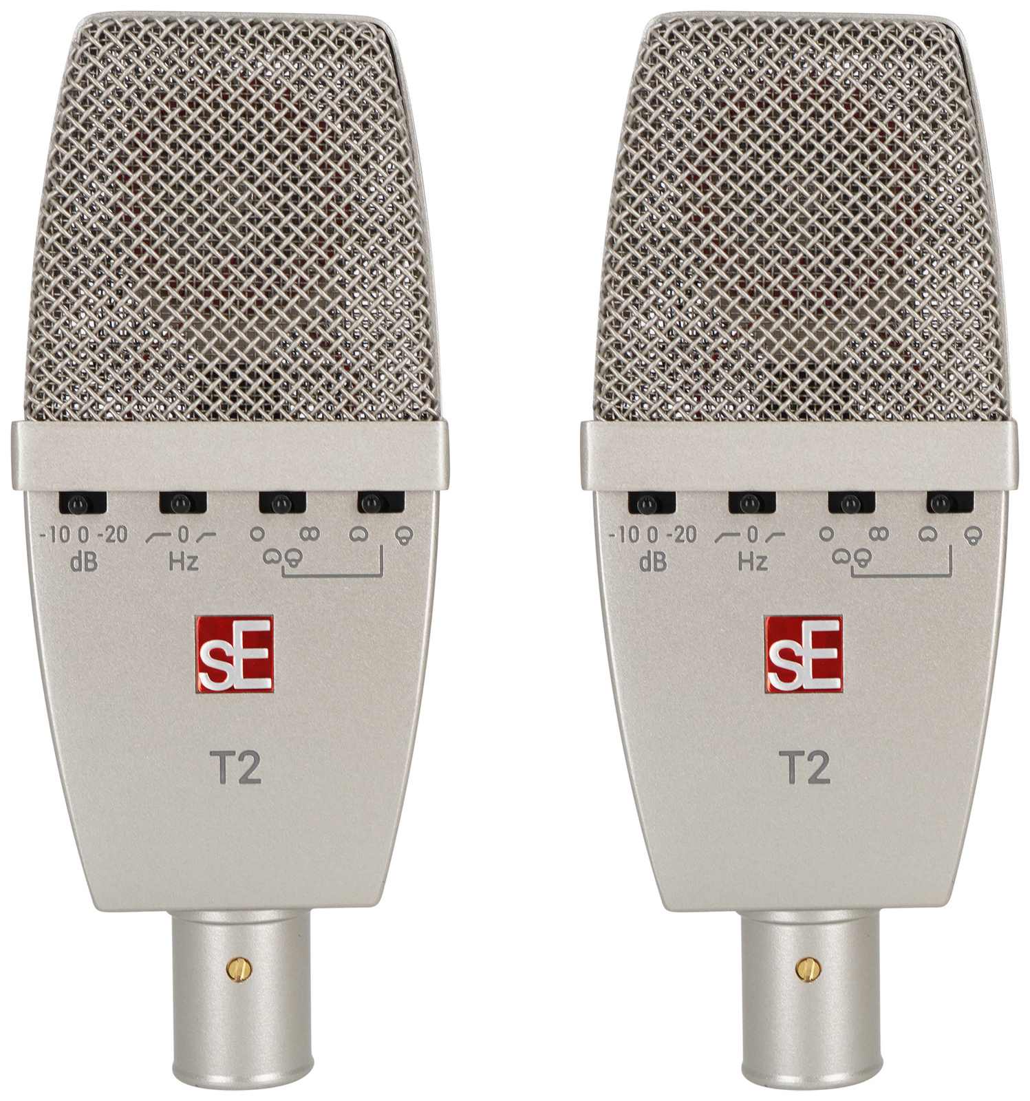 2) Se Electronics T2 Studio Recording Microphones w/Titanium Capsules+Mount+Case