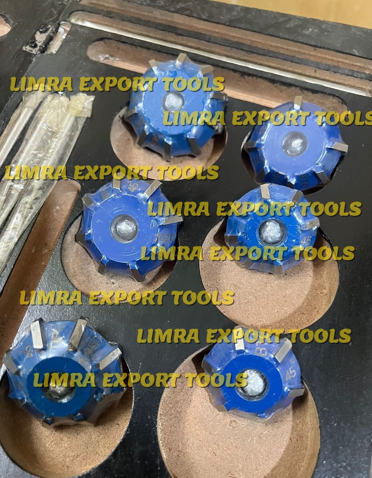 6x VALVE SEAT CUTTER KIT 1.780"-1.480" 30-45-60 DEG CARBIDE TIPPED