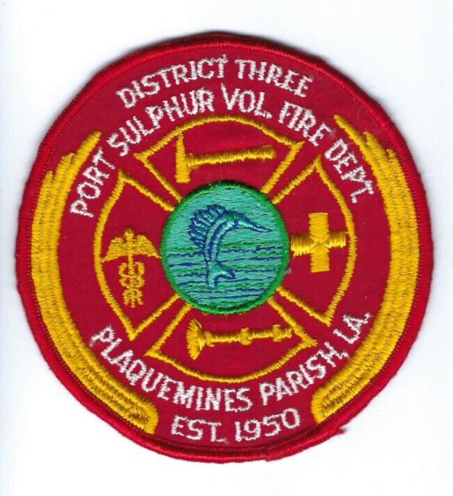 Port Sulphur Dist. 3 Plaquemines Parish LA Louisiana Volunteer Fire Dept. patch