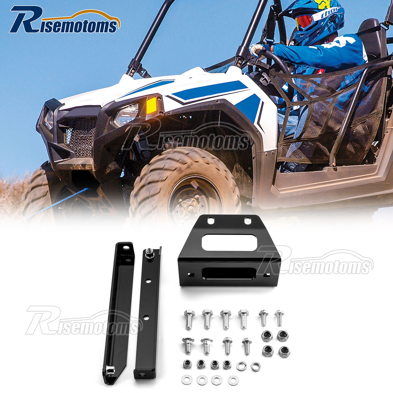 Heavy Duty Steel UTV Winch Mounting Bracket For Polaris RZR 570/800 2008-2022