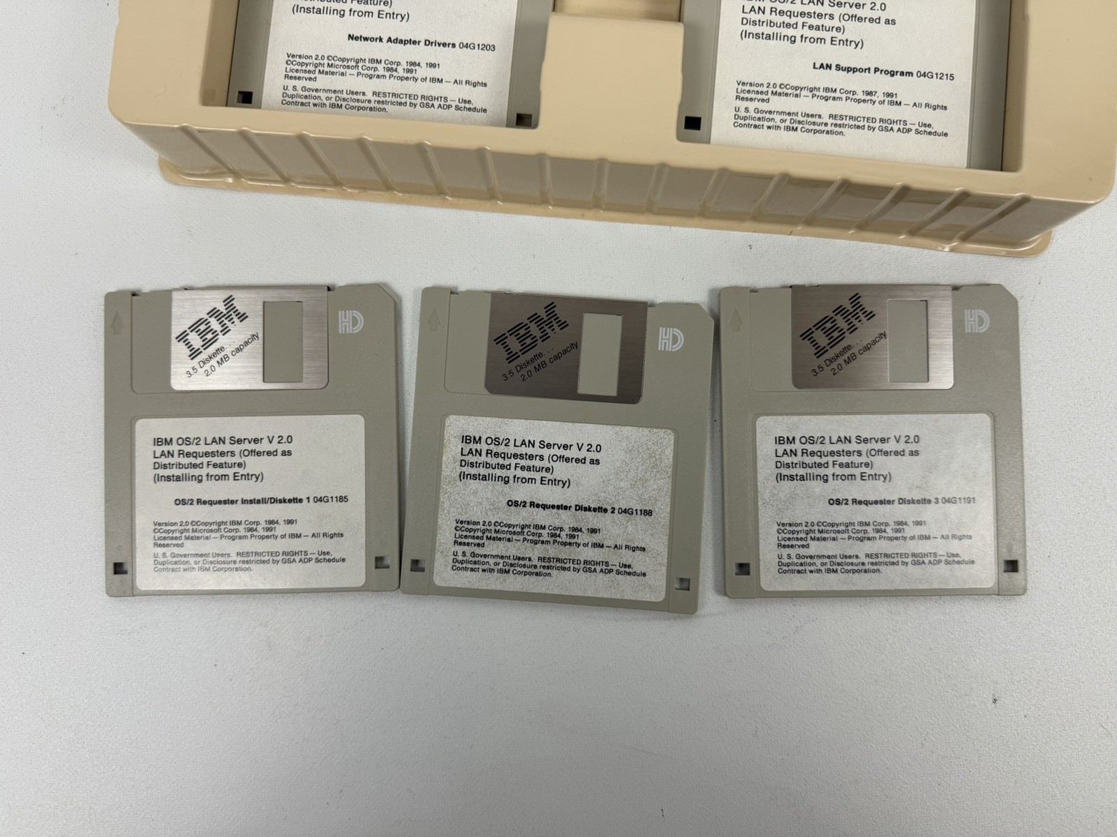 Vtg Rare IBM OS/2 Lan Server Version 2.0 Entry 3.5" Floppy Disks & References