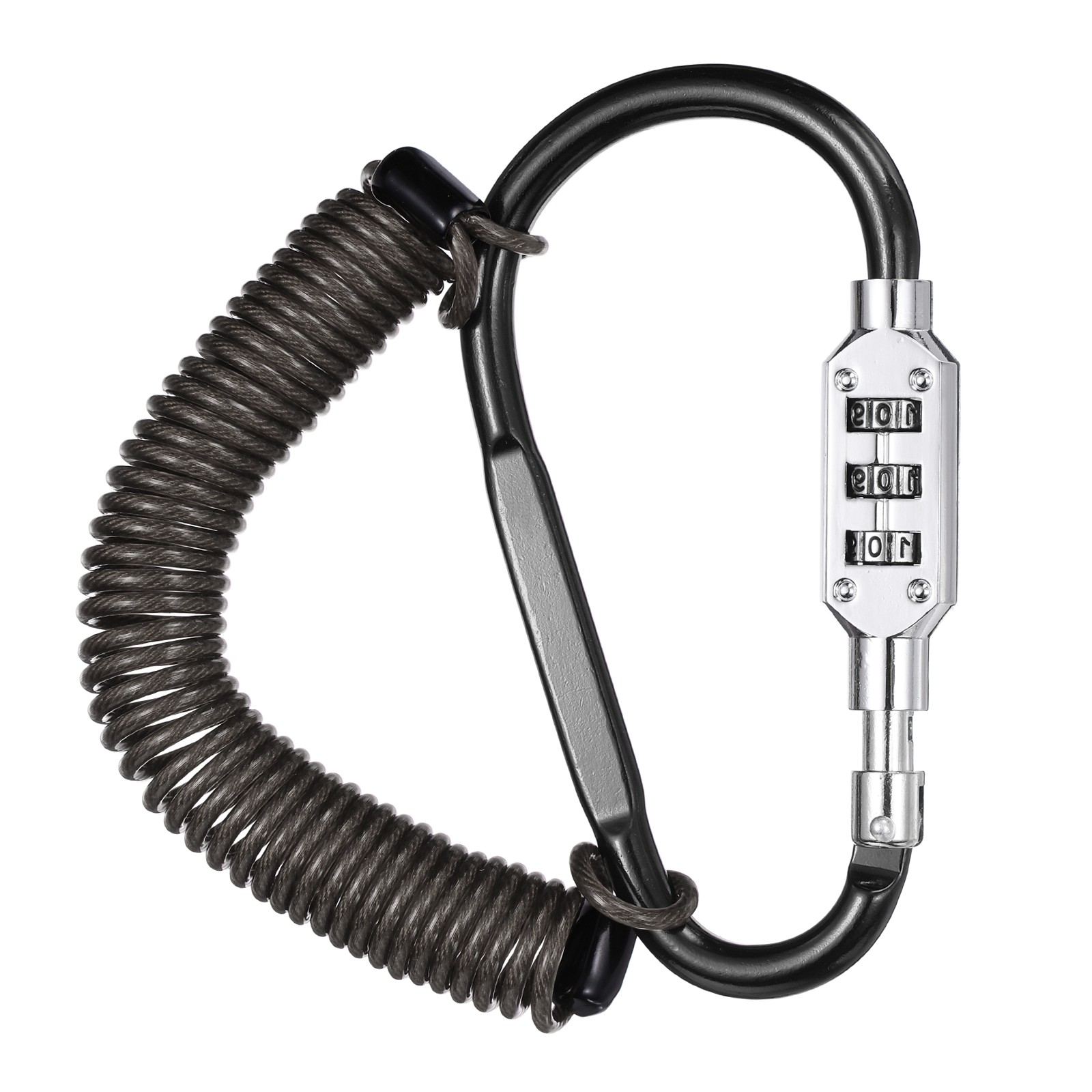 8.2Ft Security Cable Lock Steel Safety Cable with 4.8" Combination Lock Black