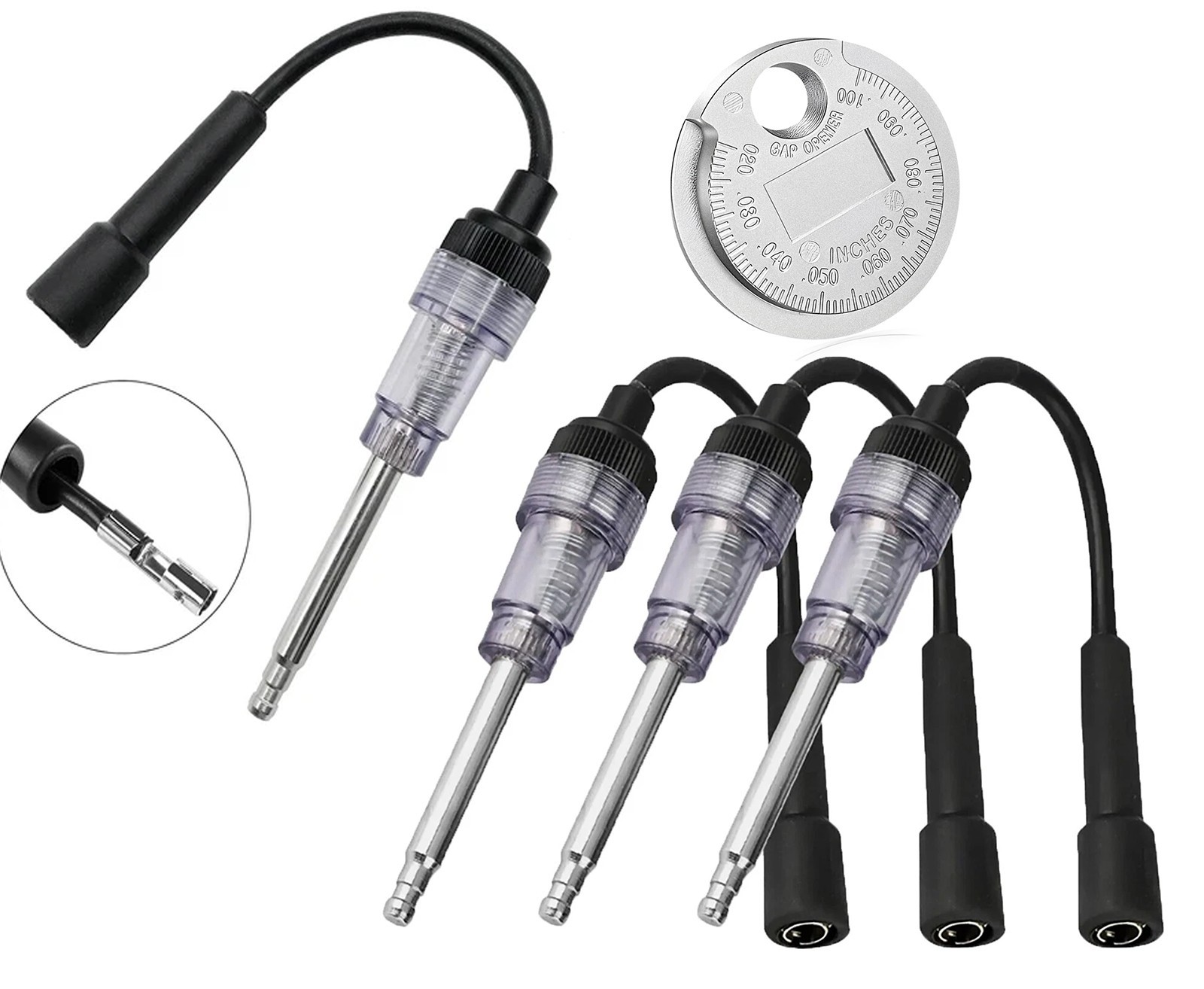 5pcs Diagnostic Spark Plug Tester Inline Coil Engine Ignition Spark W/Gap Tool