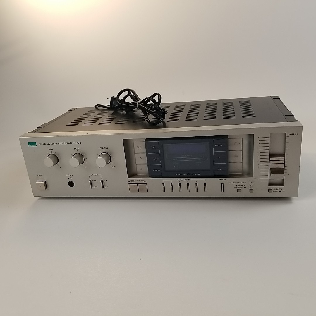 SANSUI R 606 QUARTZ PLL SYNTHESIZER RECEIVER STEREO Phono vinyl cassette VINTAGE