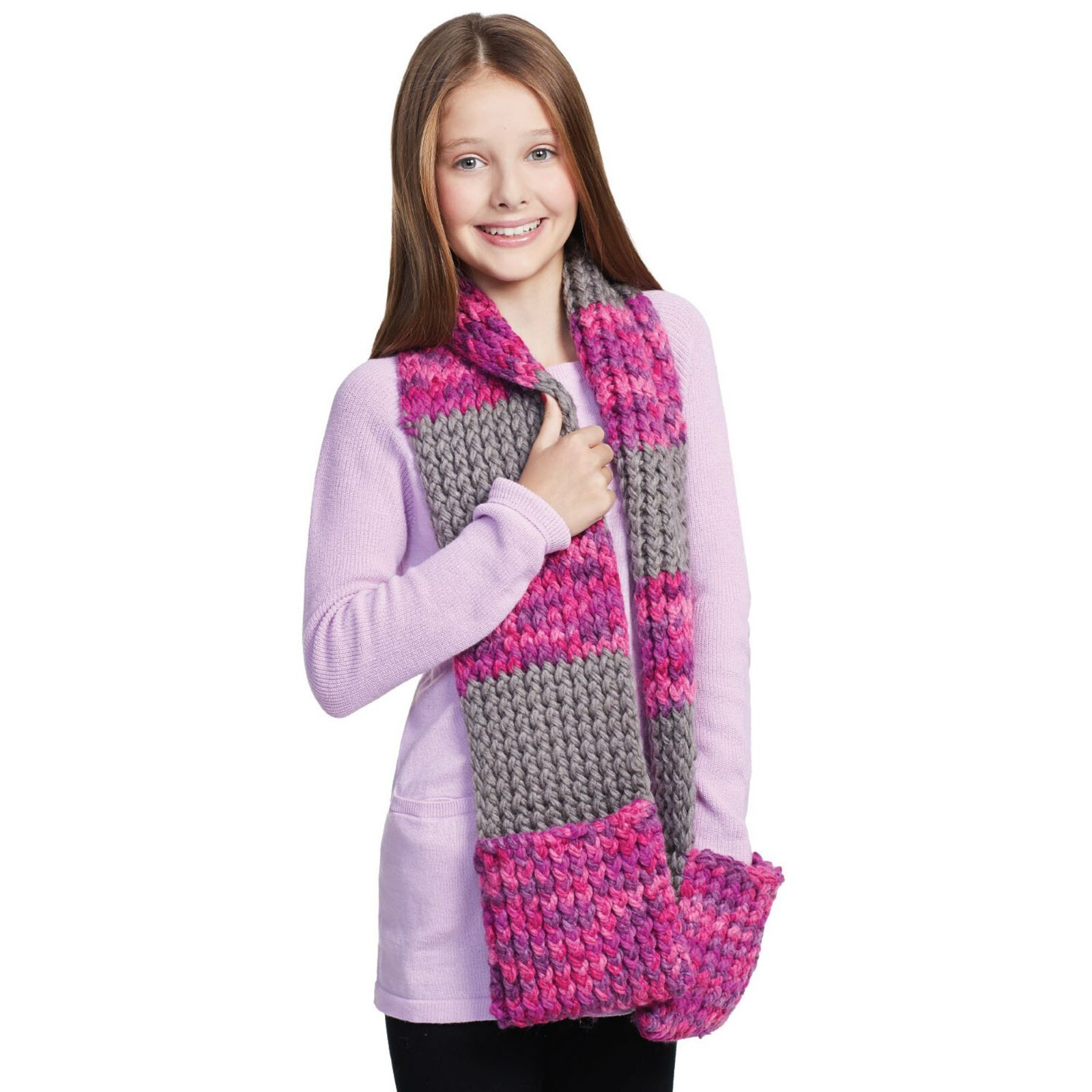 Make It Real Cozy Hands Scarf Knitting Craft Kit Kids