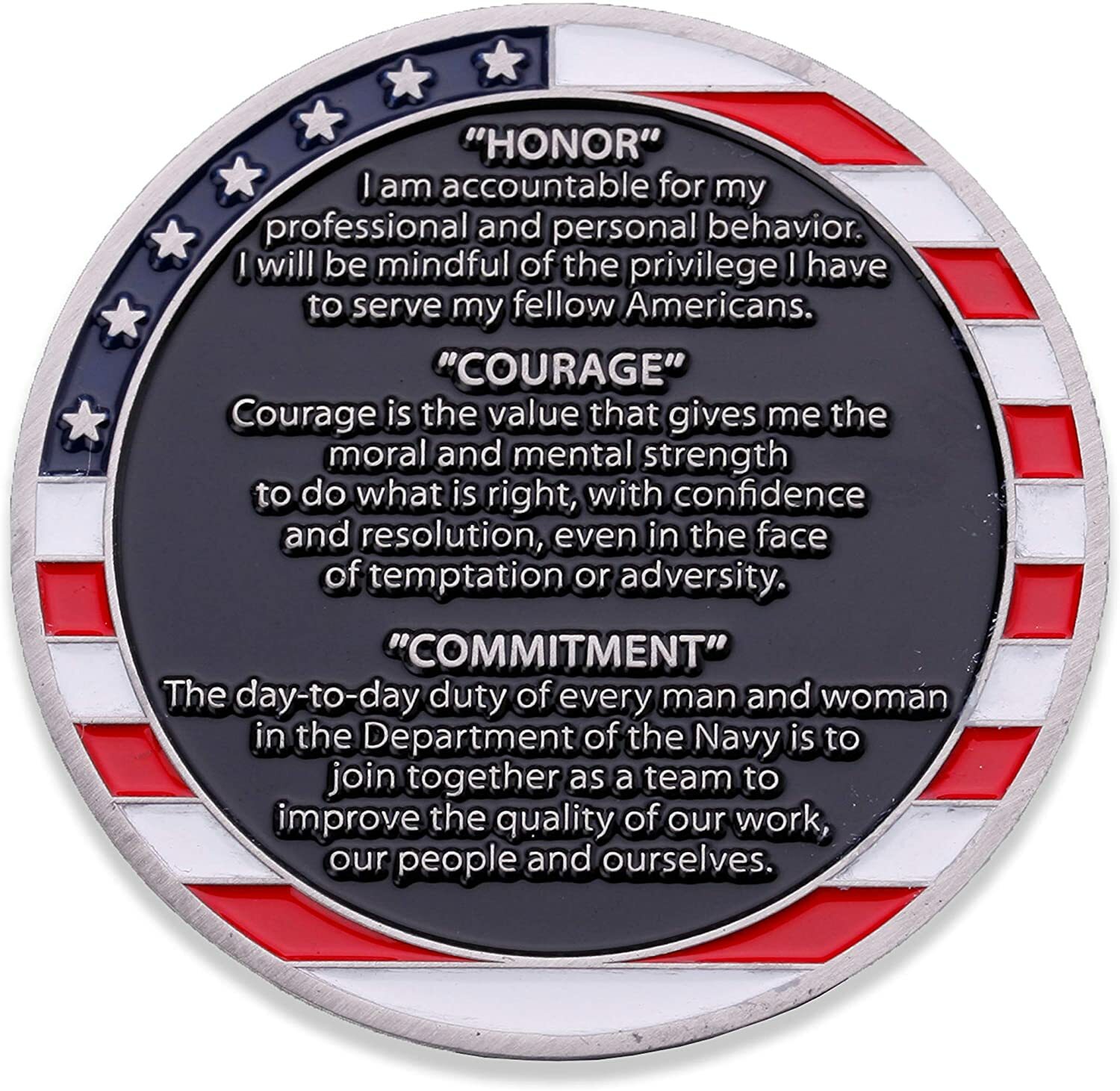 United States Navy Core Values Challenge Coin