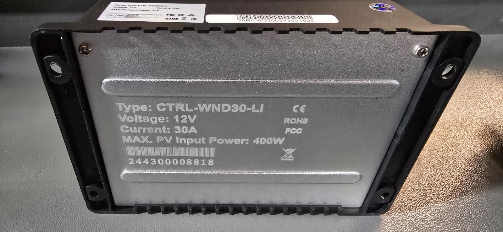 Renogy Wanderer Li 30A Solar Charge Controller + BT1 Bluetooth Lithium PWM