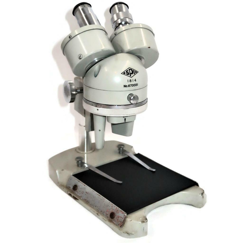 Vintage Southern Precision Instrument 1814 Binocular Microscope w/3 Objectives