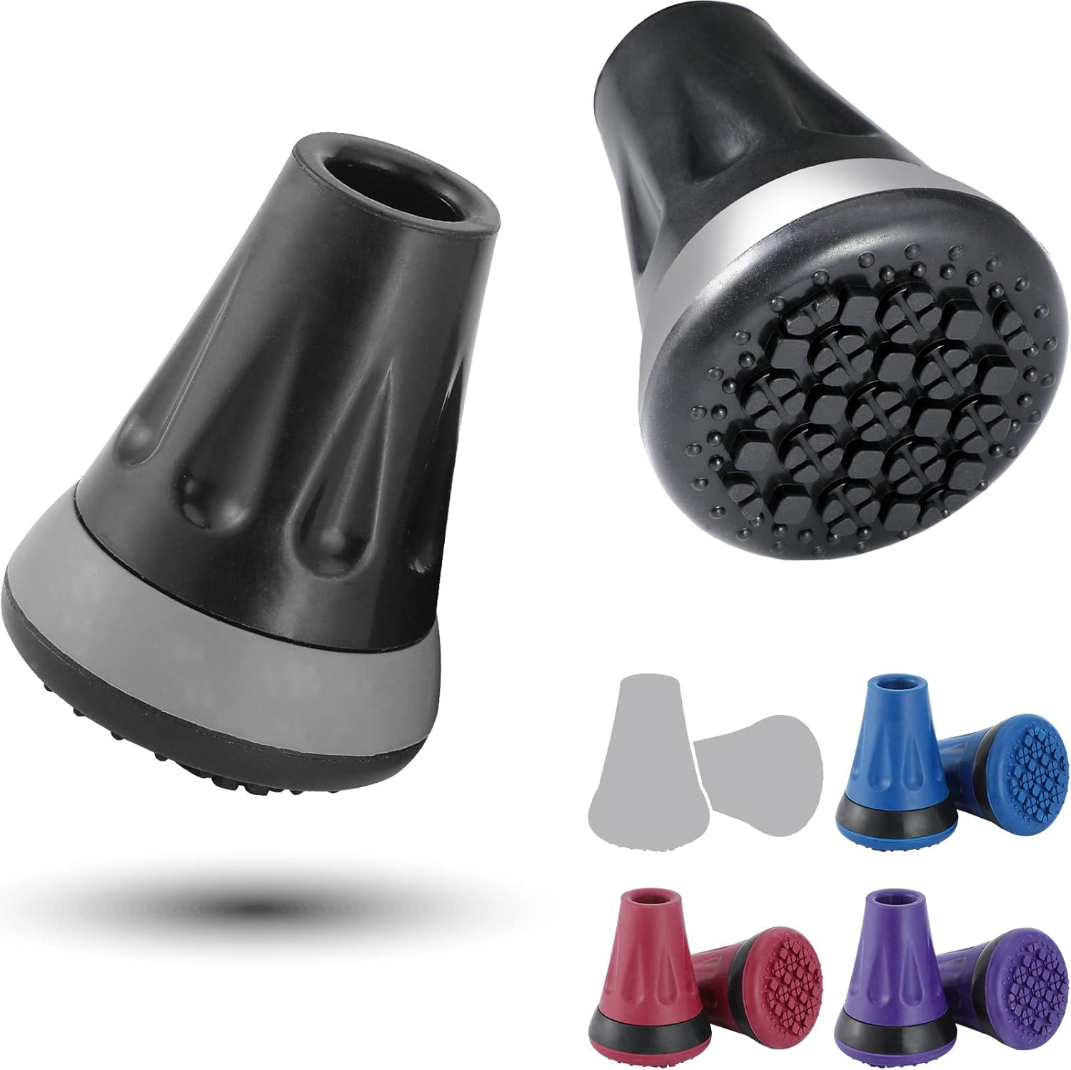 Cane Tips, 3/4 Inch All Terrain Tip for Cane & Crutch, 3/4'' Rubber Replacement