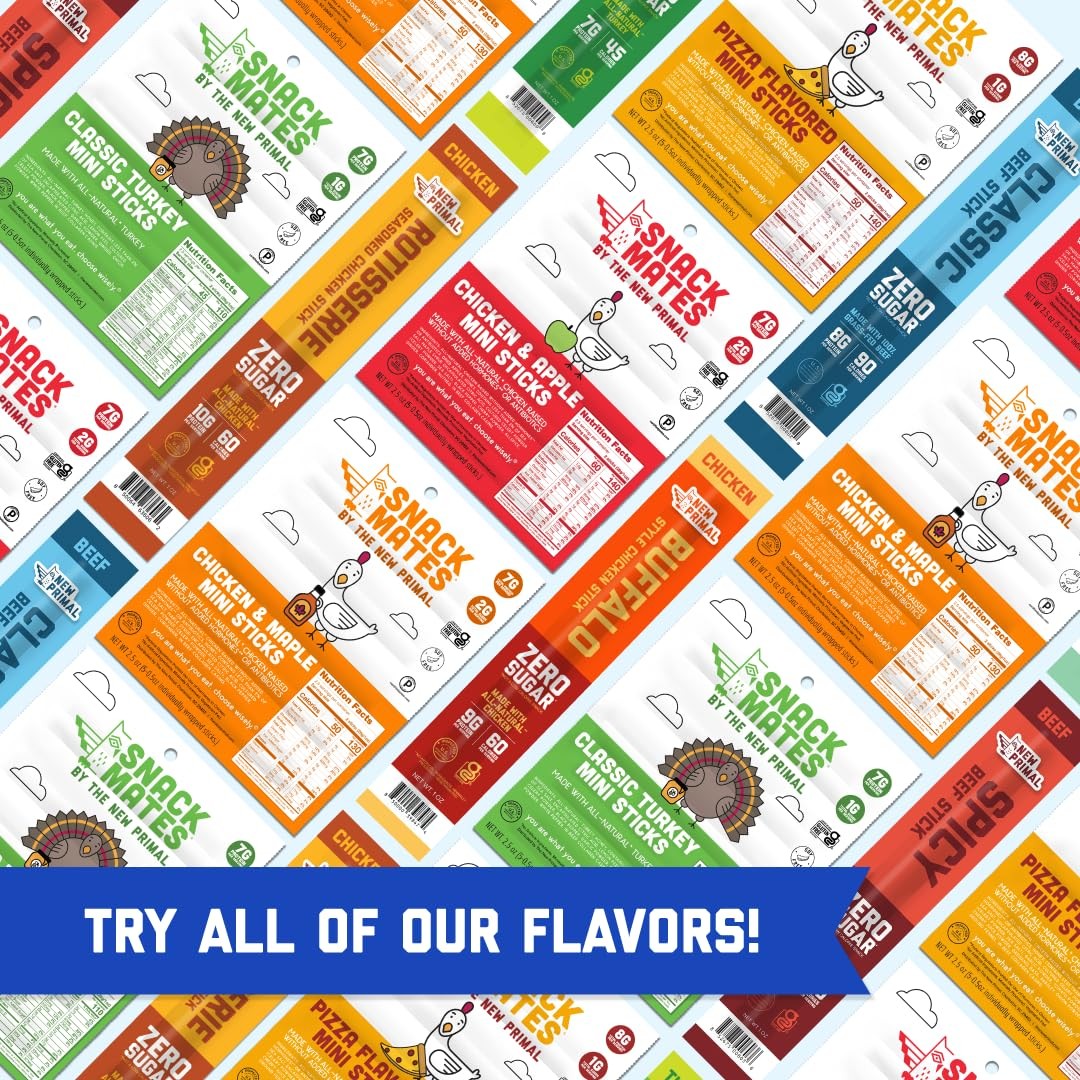 Primal Snack Mates Chicken & Maple Sticks 40 Pack Gluten-Free High Protein