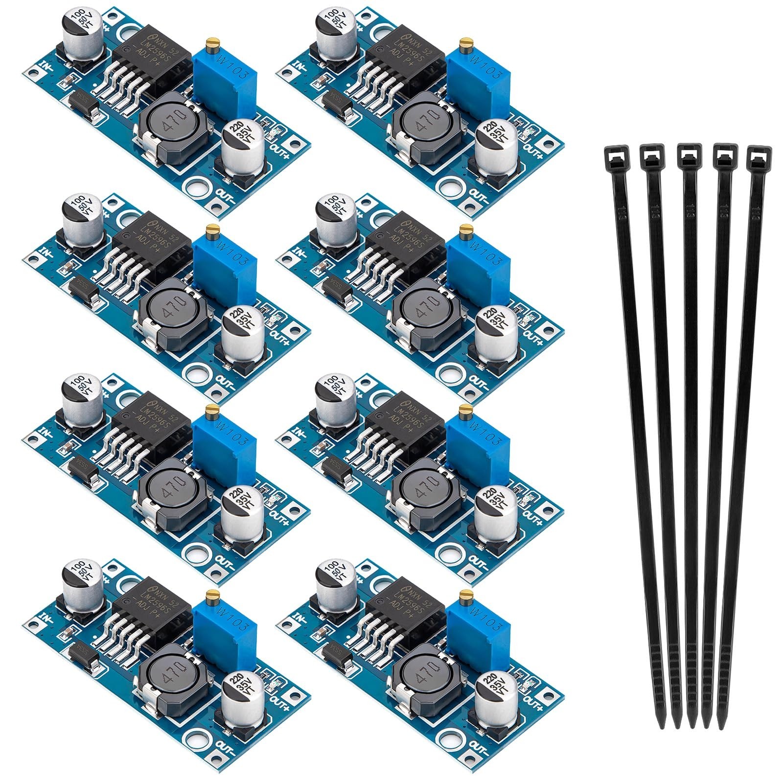 LM2596 DC-DC Buck Converter Module, 8 Pack Adjustable Voltage Regulator, 3.2V...