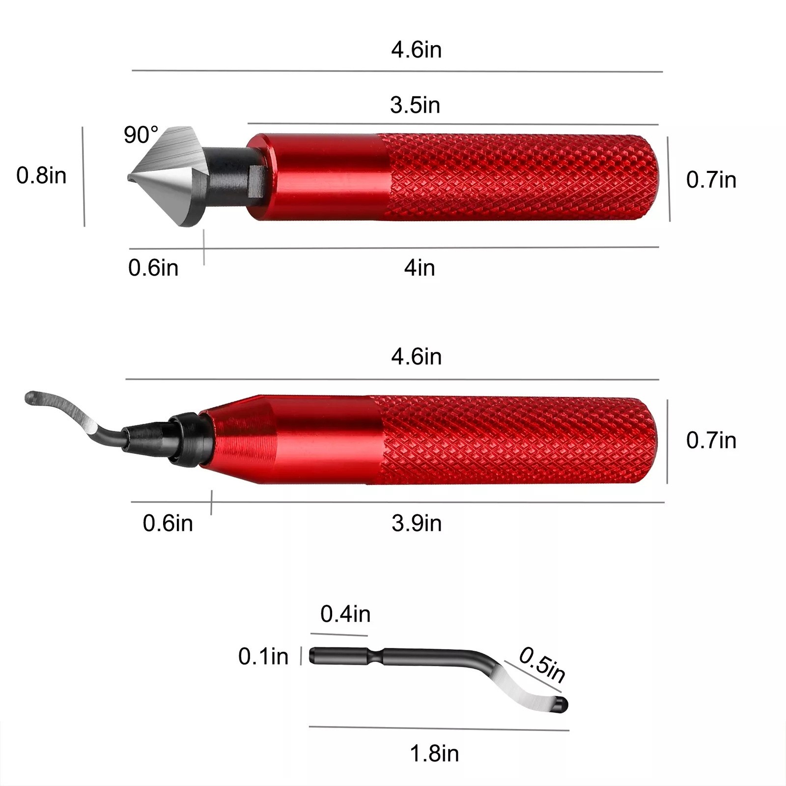 Deburring Tool Countersink Hand Reamer with 10PC Extra Blades Kit for Metal