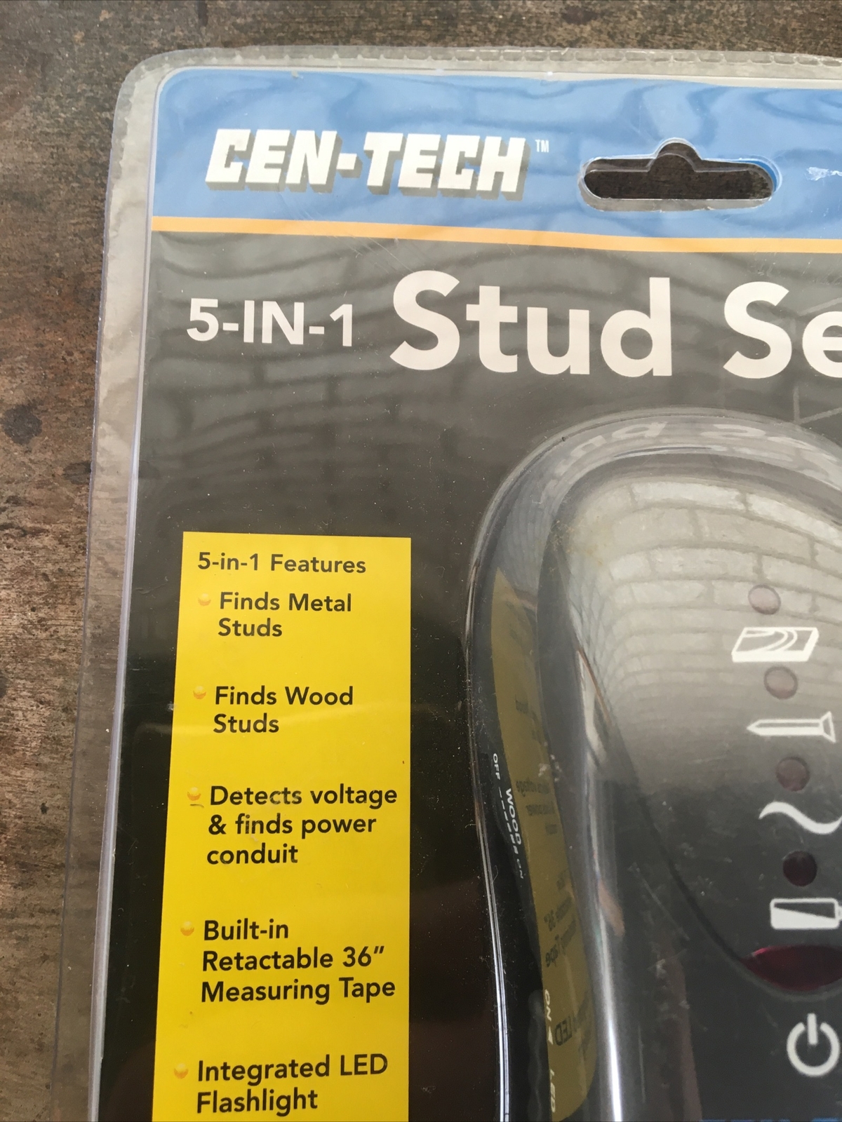 Cen-Tech 5 In 1 Stud Sensor With Led Light Measure. NEW