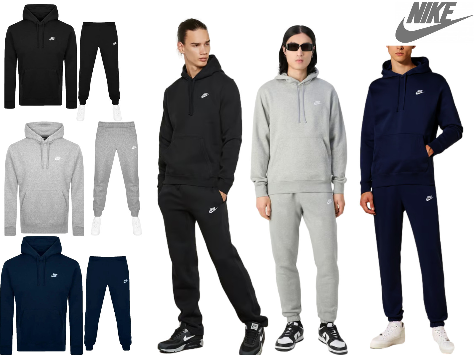 Mens Nike Gym Athletic Club Swoosh Hoodie Hooded Sweatshirt Pants Set New