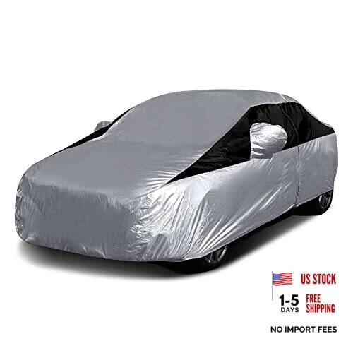 Titan Lightweight Poly 210T Car Cover for Compact Sedans 176-185". Waterproof,