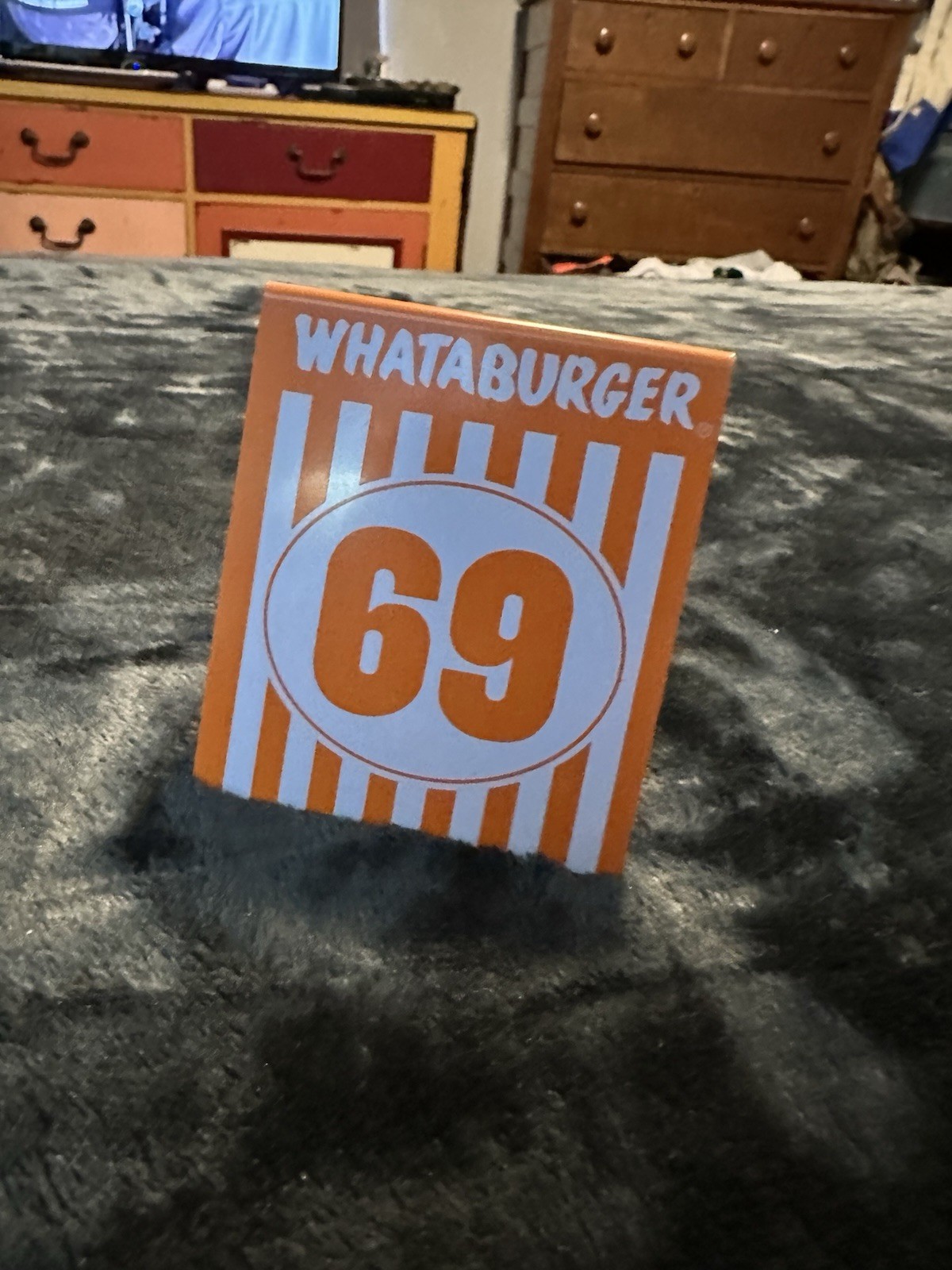 Whataburger Table Tent Number 69 Orange Restaurant Tabletop Supply