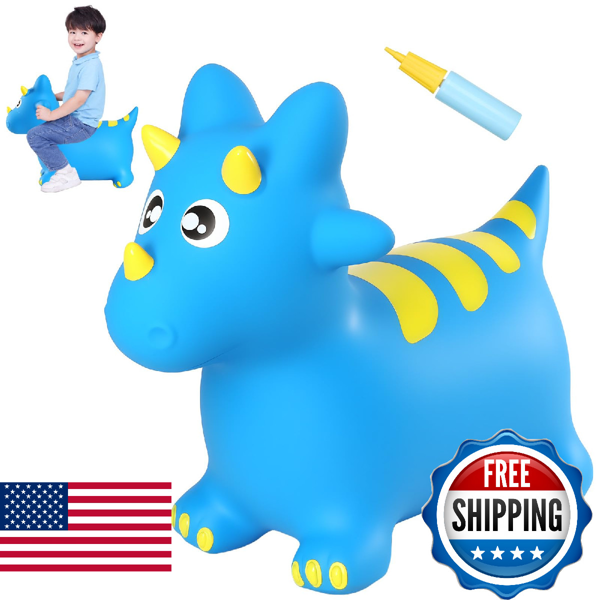 INPANY Bouncy Horse, Dinosaur Hopper Toys, Toddler Bouncing Animal, Dinosaur Par