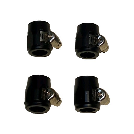 3/8 HOSE CLAMP ALUMINUM COVER FOR 6AN BRAIDED OR RUBBER HOSE BLACK (SET of 4)
