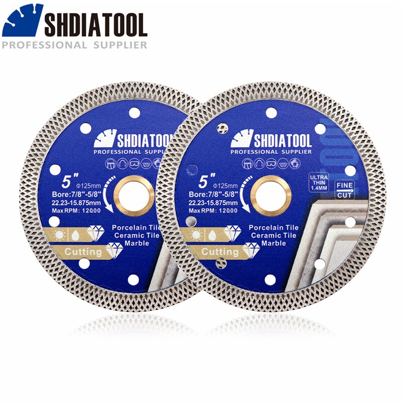 2pc 125mm/5'' X-Mesh Diamond Turbo Saw Blade Cutting Disc Ceramic Tile Marble