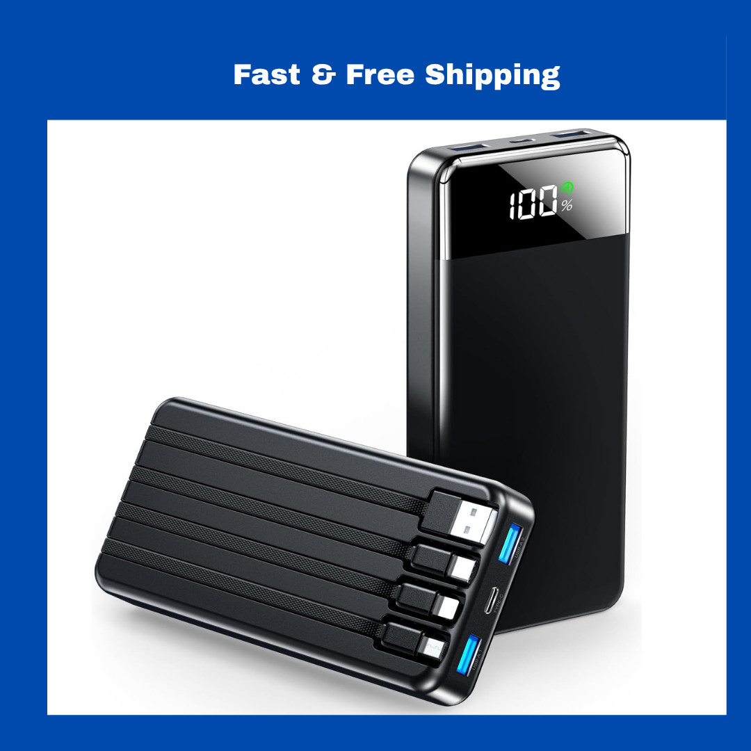 SABANI Portable Charger 35000mAh Power Bank - Portable Battery with 4 Built in