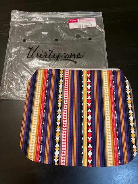 Thirty-One Studio Flap Purple Southwest Stripe NIP Colorful Rare Pattern  *NEW*