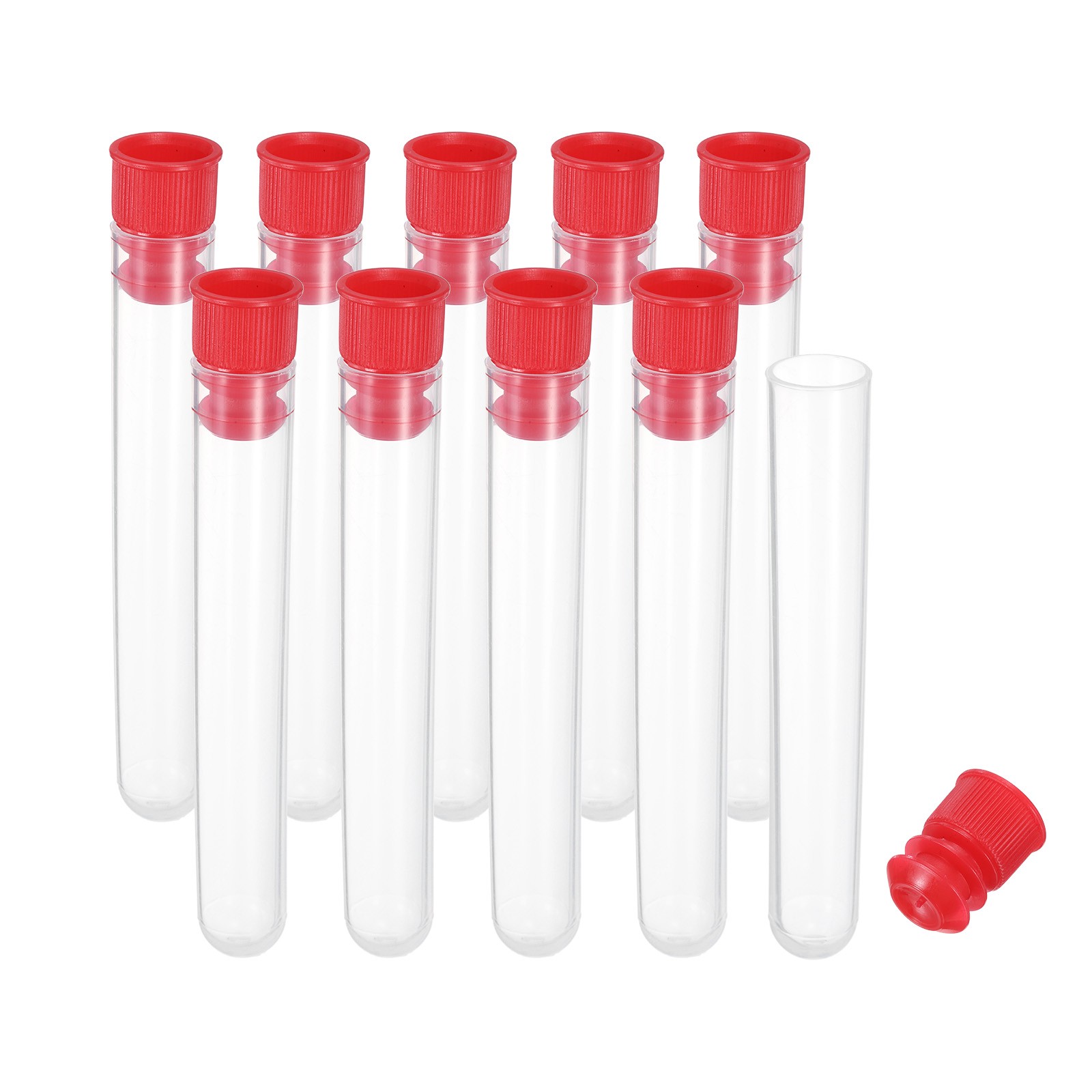 3" Length Plastic Sewing Needle Storage Holder, 10 Pcs Matte Pin Tube Red