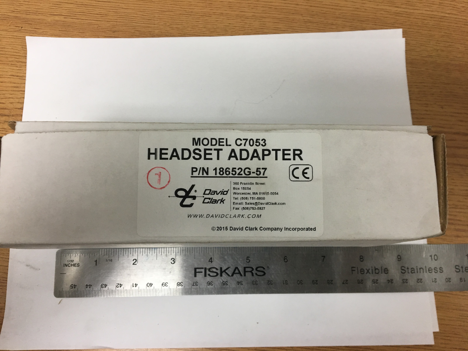 David Clark 18652G-31 Radio Adapter Cord with PTT Switch Model C7030