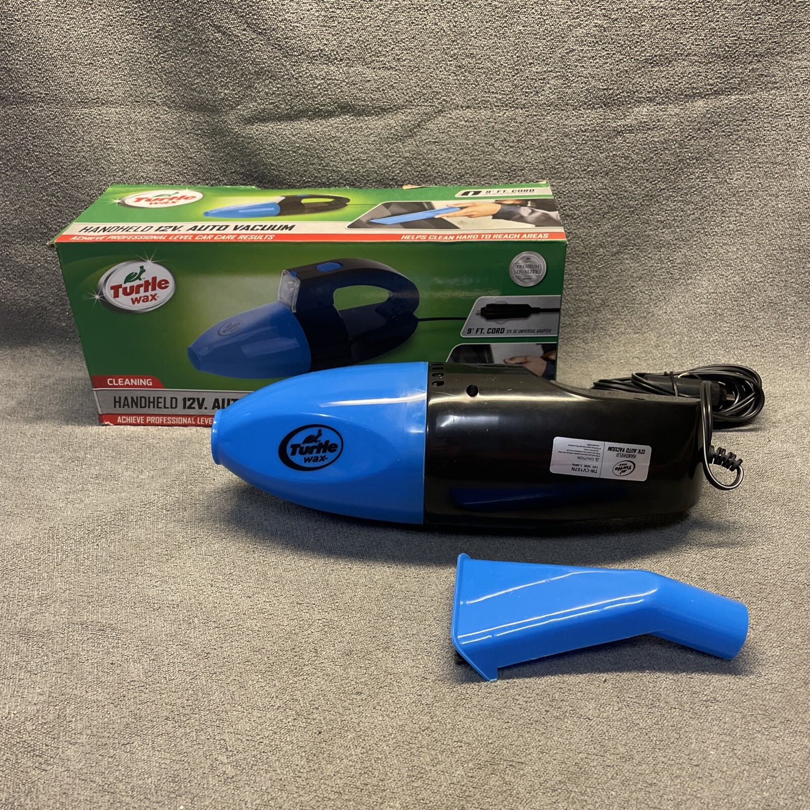 Turtle Wax Handheld 12V Auto Vacuum  3 Attachments 8 Ft Cord KG Detailing