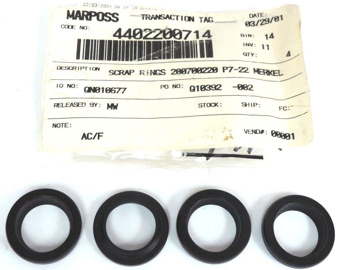 LOT OF 4 NEW MARPOSS 4402200714 SCRAP RINGS 200700220 P7-22 MERKEL