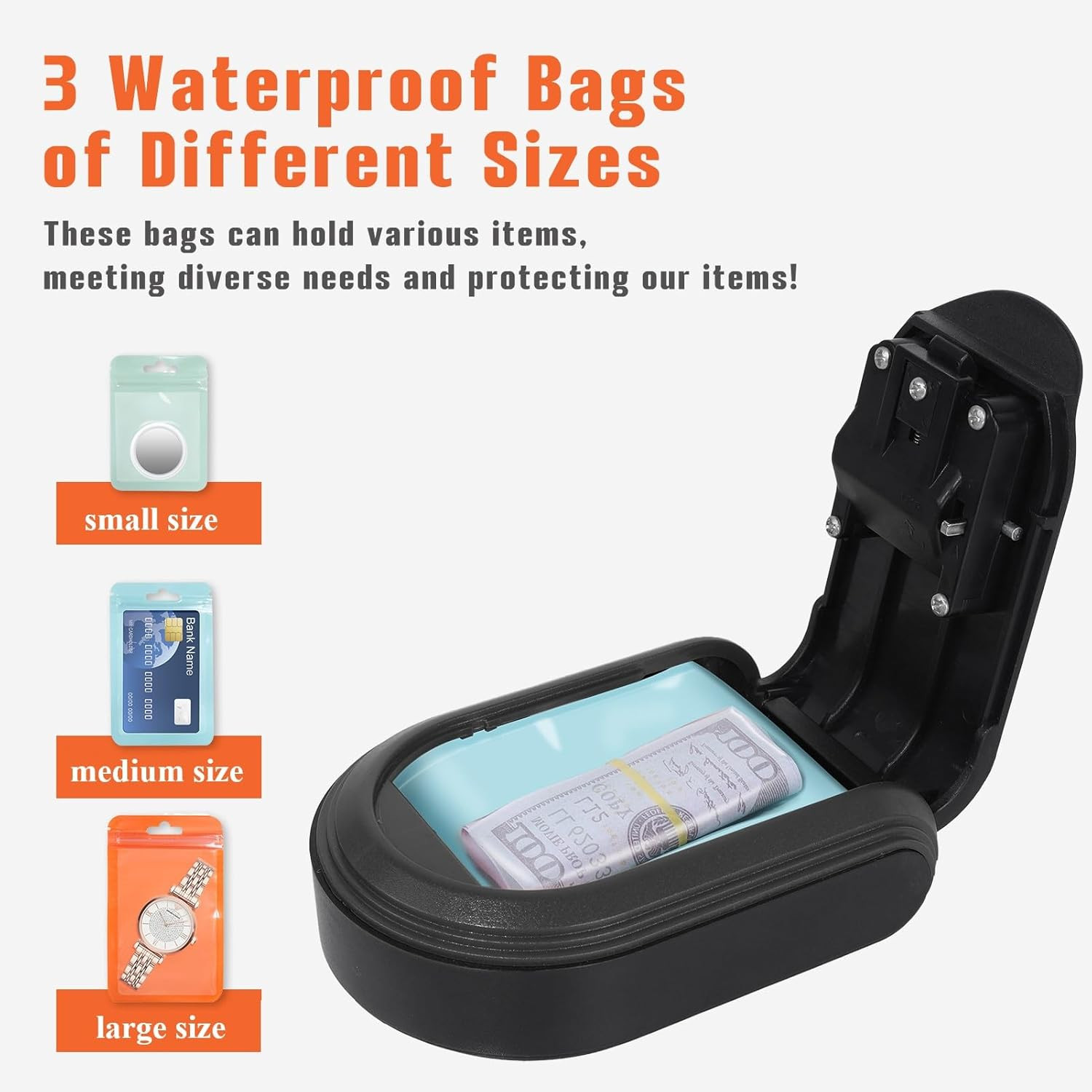 Magnetic Key Lock Box, Key Holder with Combination Lock under Car, Magnet Hide a