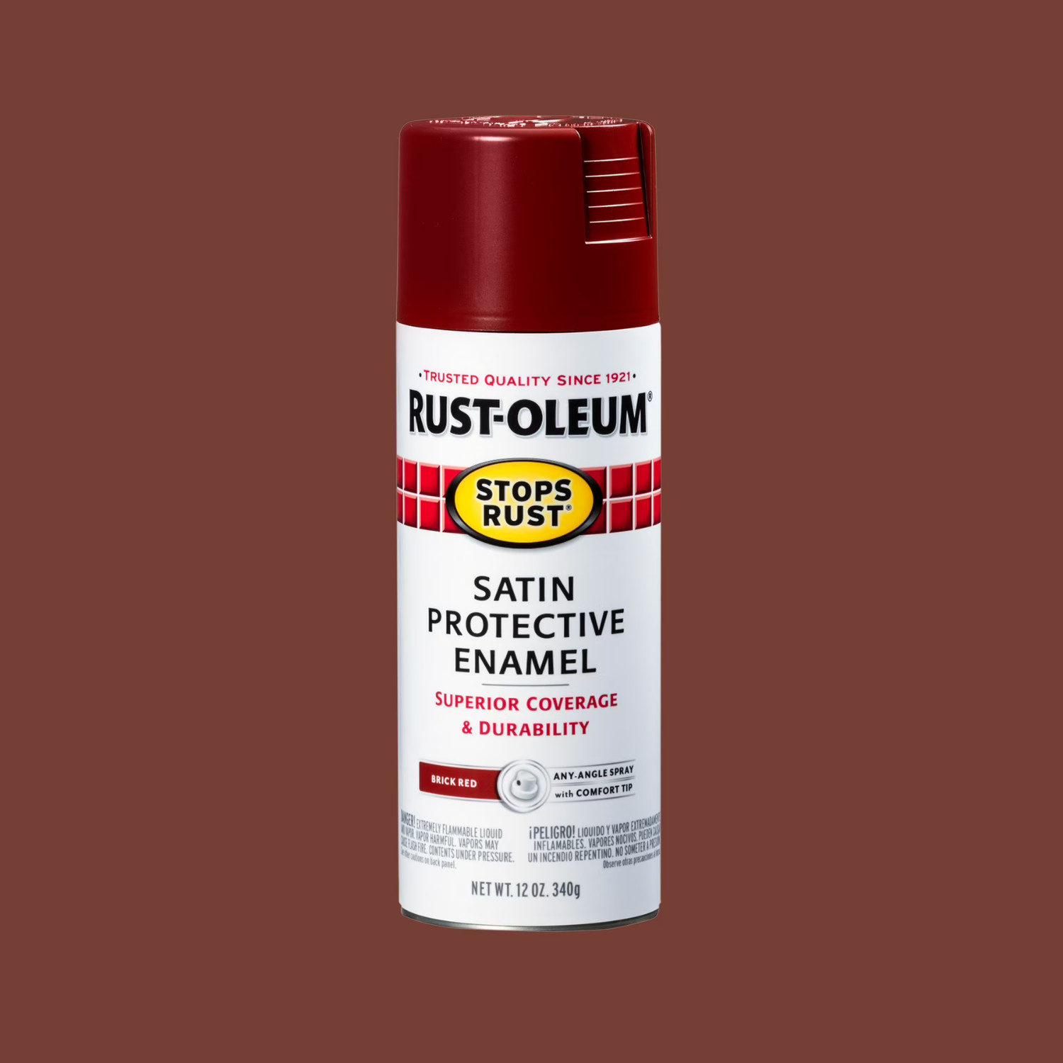 Rust-Oleum Stops Rust Brick Red Satin Enamel Spray Paint 12oz 6 Pack