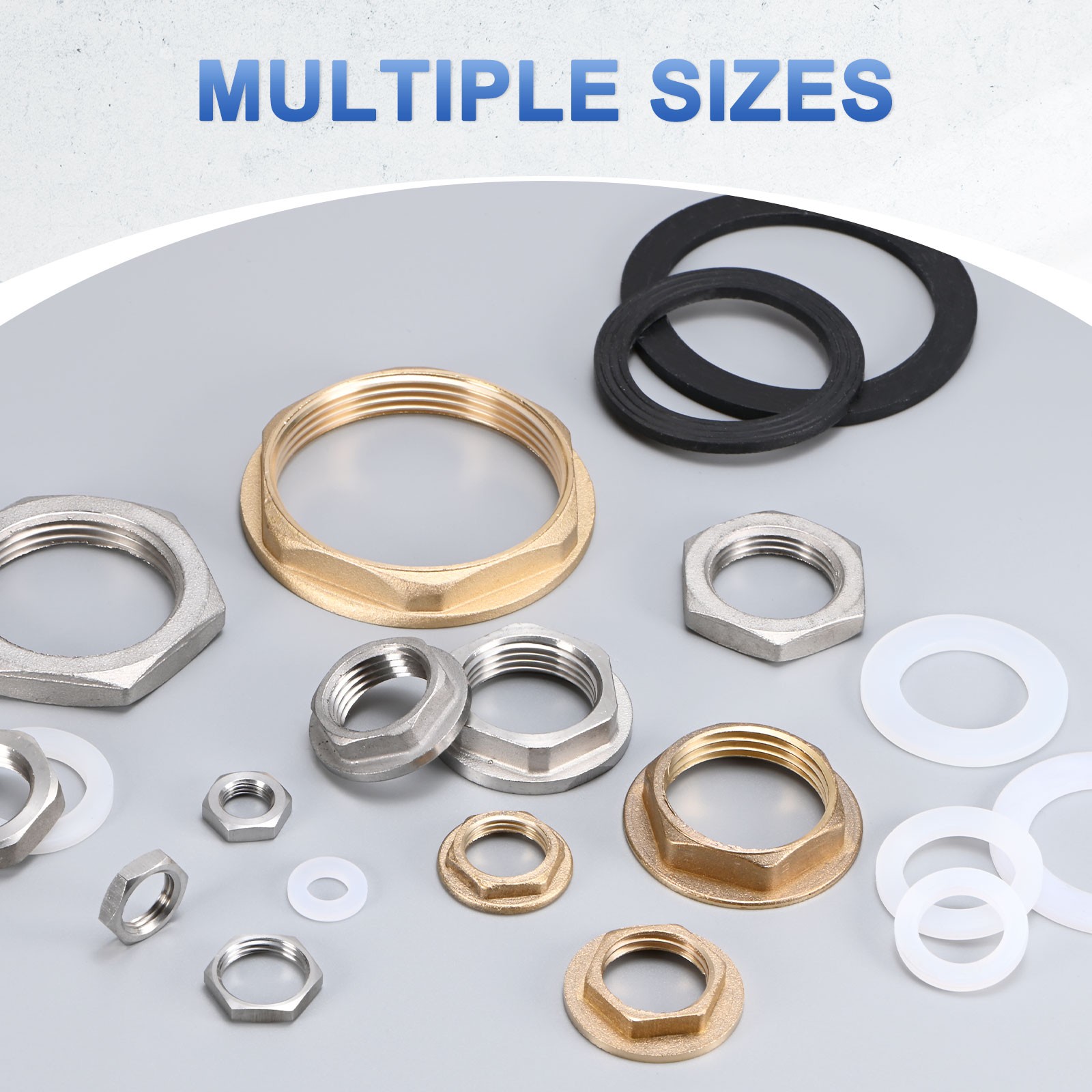 Brass G 1-1/4" Pipe Fitting Flange Hex Locknuts with Washer