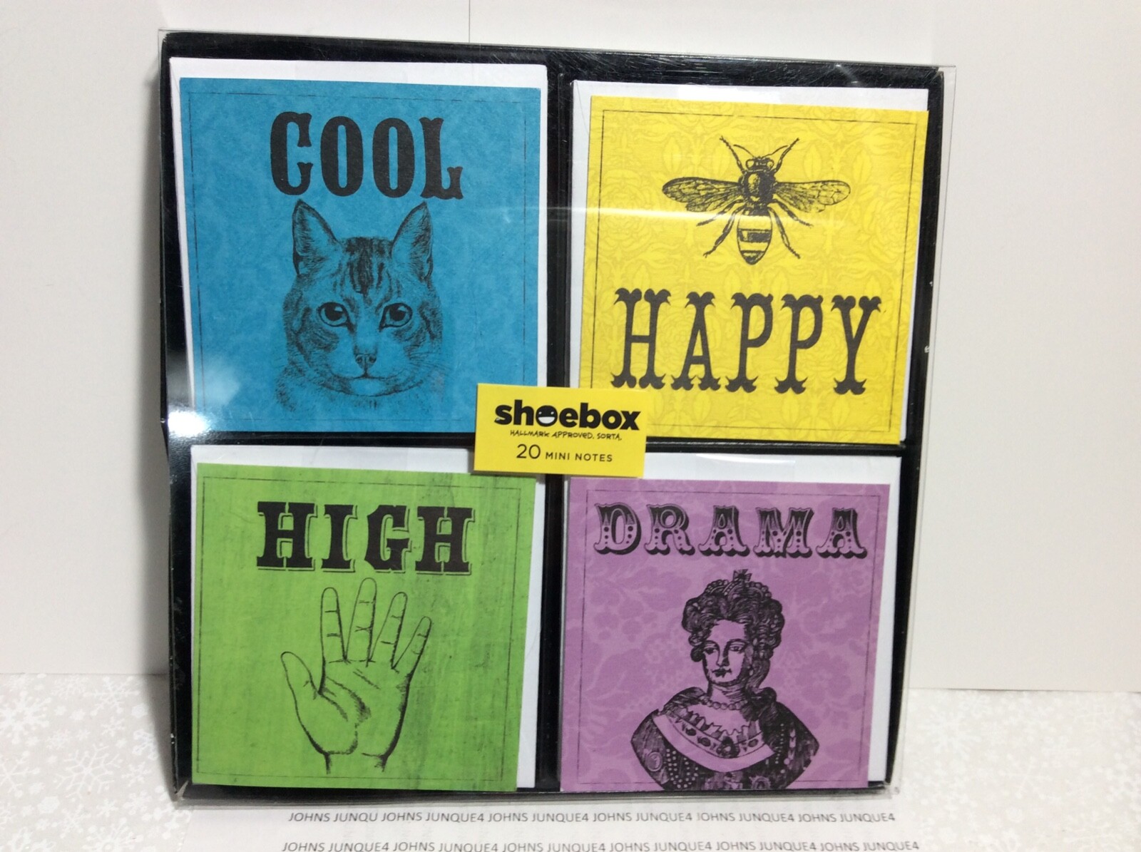 HALLMARK SHOEBOX 20 MINI NOTES New in window box 4 designs 5 of each design