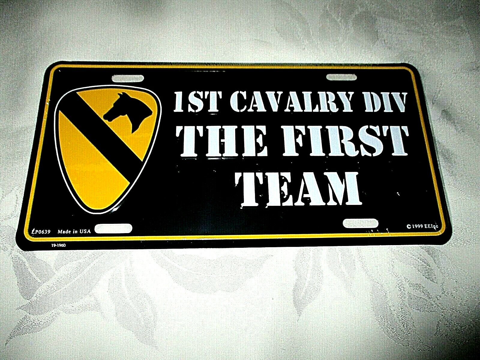 ARMY 1st CAVALRY DIVISION 'The First Team' EMBOSSED METAL LICENSE PLATE #04  NEW