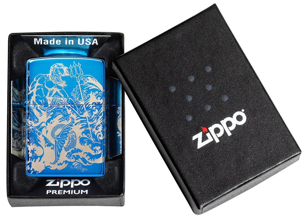 Zippo Atlantis Design High Polish Blue 48787